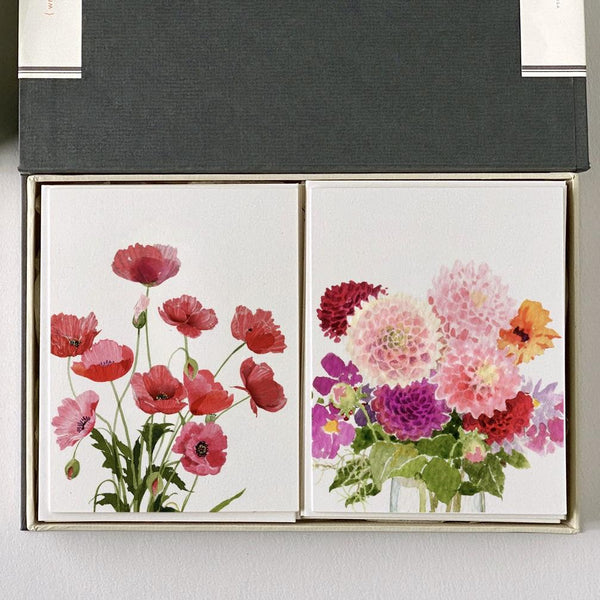 Poppies and Dahlias -- Desk Box - Couplet