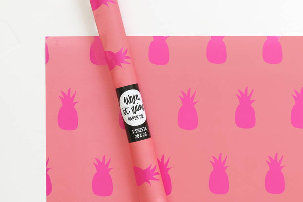 Pineapple Gift Wrap Wrapping Paper Rolls - S/3