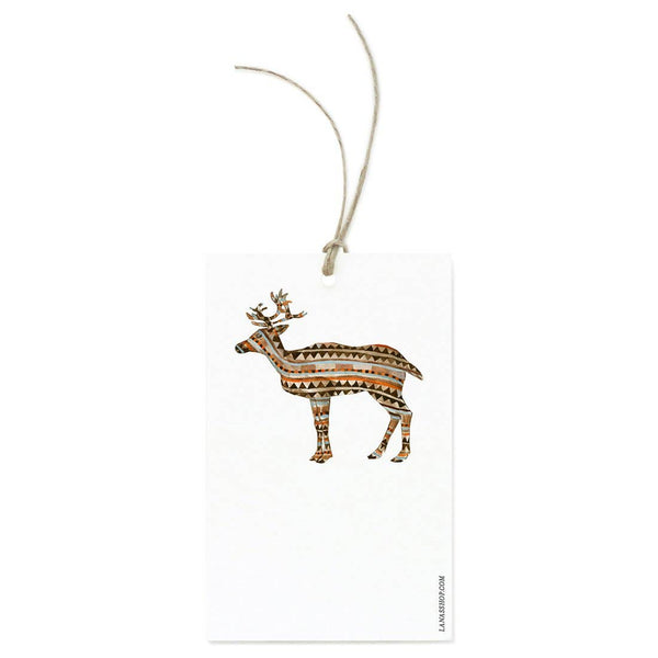 Patterned Reindeer Gift Tag S/12