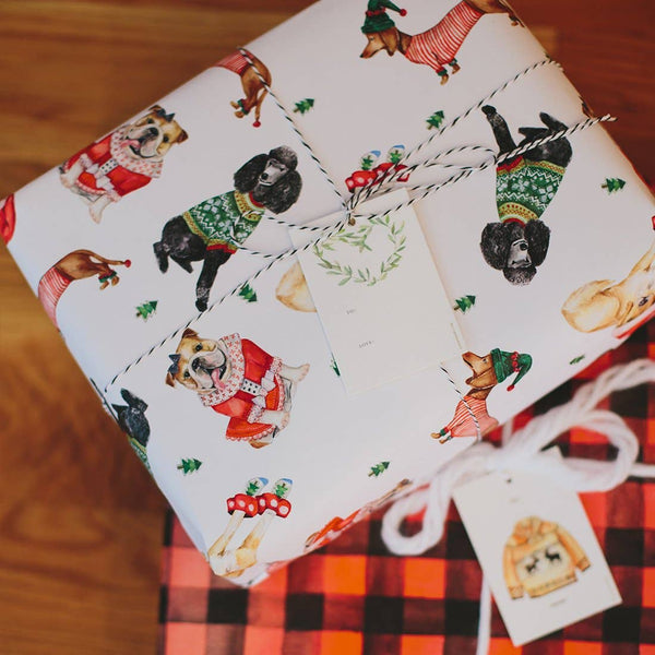 Holiday Dogs Gift Wrap Wrapping Roll - S/3