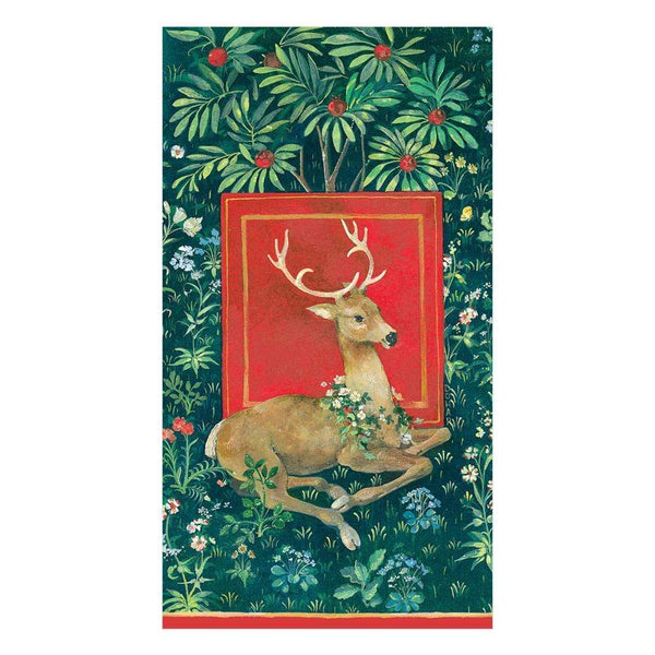 Stag Paper Guest Towel Napkins in Hunter Green - 15 Per Package