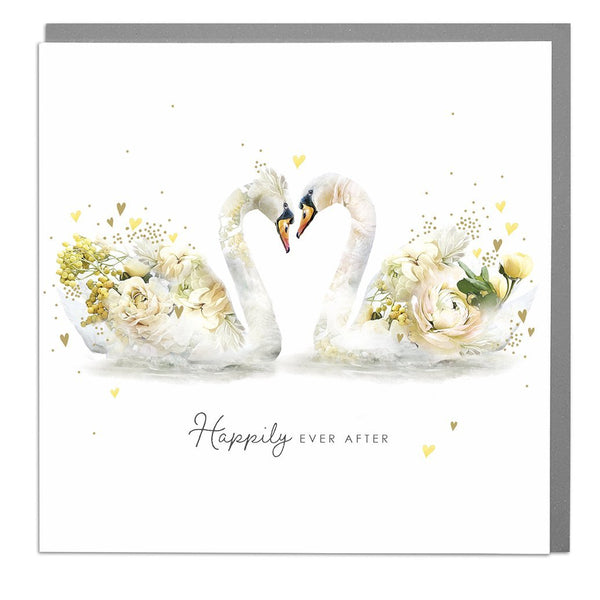 Swans Happily Ever After Wedding Card by Lola Design