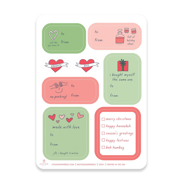 Holiday Sticker Gift Tag Set