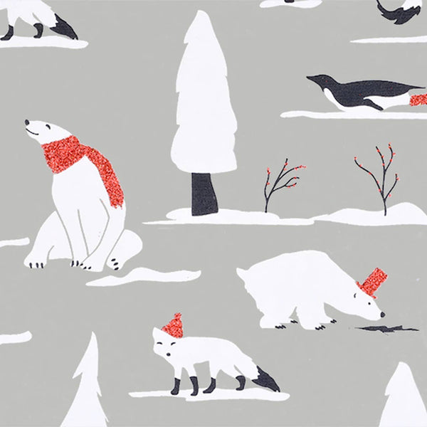 Snow Animals Flat Sheet Giftwrap