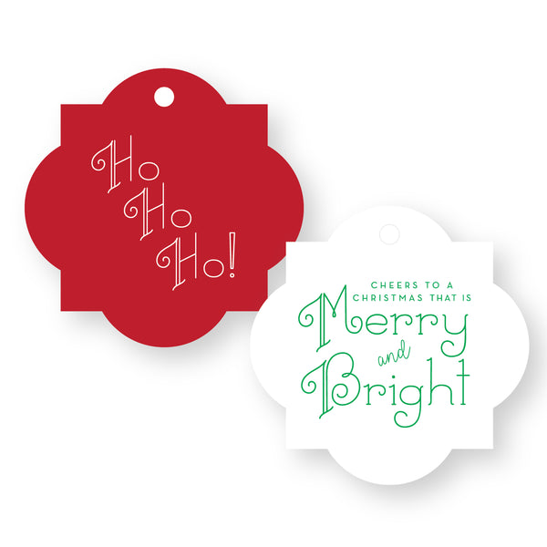 Watercress Letterpress/Matte White Foil, Merry and Bright & Ho Ho Ho
