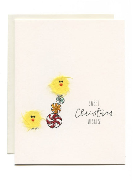 "Sweet Christmas Wishes" Birds on Christmas Candies