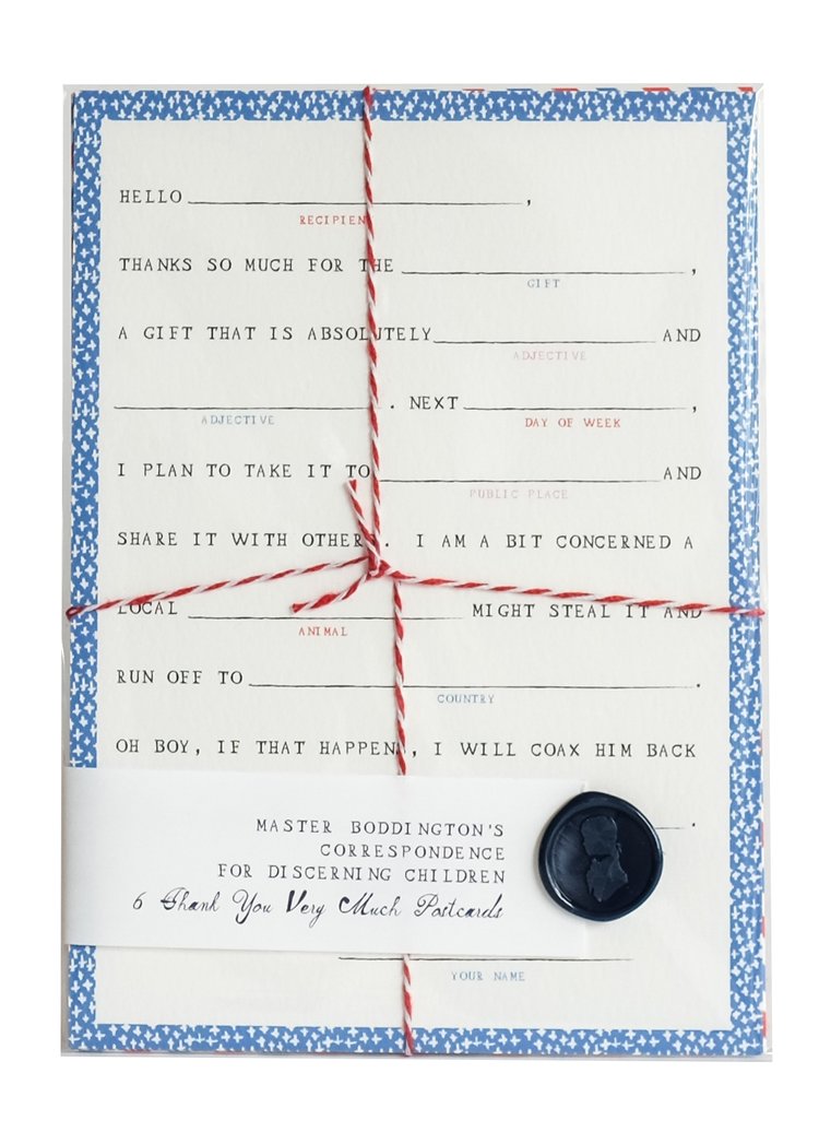 Master Boddington's Correspondence - Fill in the Blank Postcards