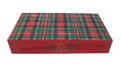 Holiday Red Plaid, UV Coated & Embossed Matchbox 4"