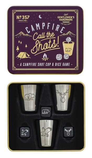 Gentlemen's Hardware Campfire Call The Shots Shot Cup and Dice Game