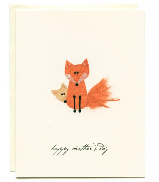 "Happy Mother's Day" Mom and Baby Fox Card