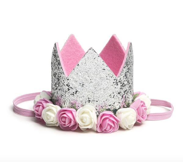 Crown - Silver Flower Crown and Birthday Crown