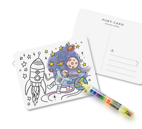 Kids Color-In-Postcard Kit