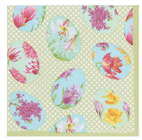 Floral Decorated Eggs Paper Cocktail Napkins - S/20