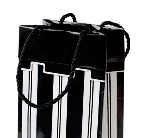 Awning Stripe - Black and White Small gift Bag