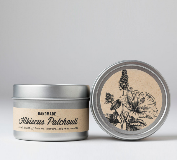 Hibiscus and Patchouli Travel Tin Candle