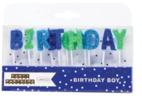 Birthday Boy Sparkle Candle Set