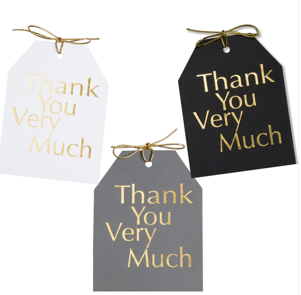 Thank You Very Much Gift Tags, Gold Foil, Pack of 10