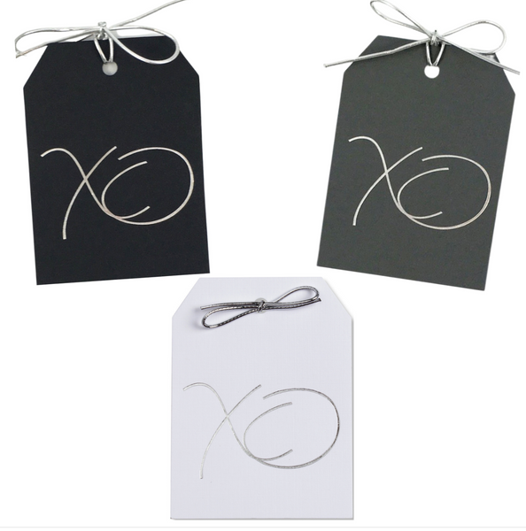 XO Silver Gift Tags, Pack of 10