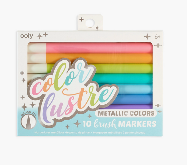 Color Lustre Metallic Brush Markers S/10