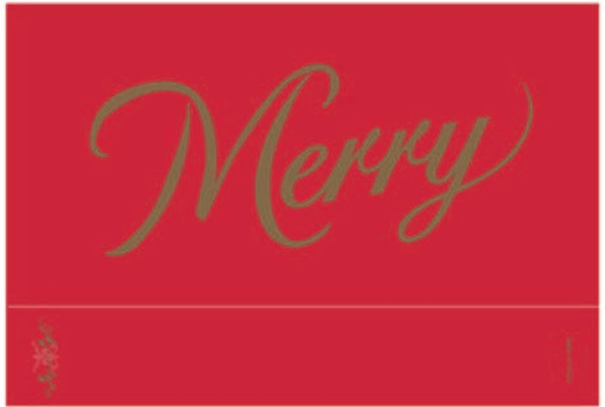 Merry on Red, Matte, Gold Foiled, Embossed, Matchbox 4"