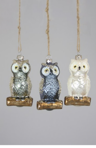 Sparkling Owl Ornament