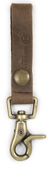 Super Loop Leather Keychain - Dark Brown
