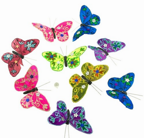 Mardi Gras Jewels & Glitter 9pc Butterfly Garland