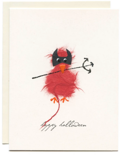 "happy Halloween" Red Devil Bird