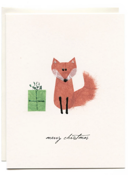 "Merry Christmas" Fox with Present