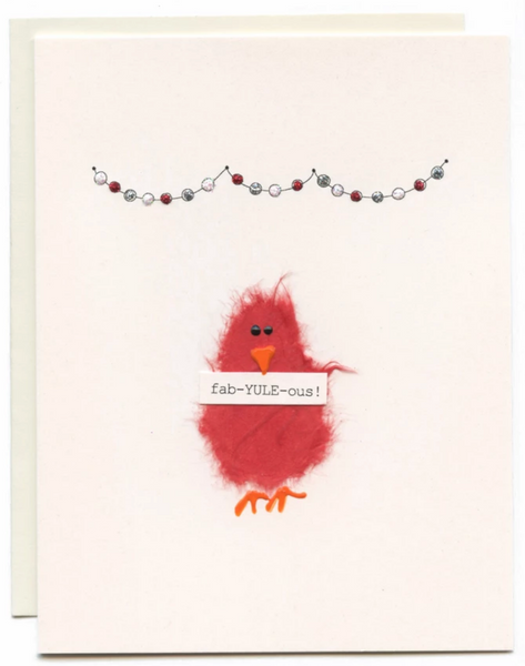 "Fab-YULE-ous" Red Bird with Banner