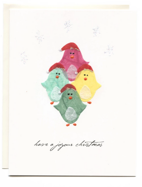 "Have a Joyous Christmas" Four Penguins