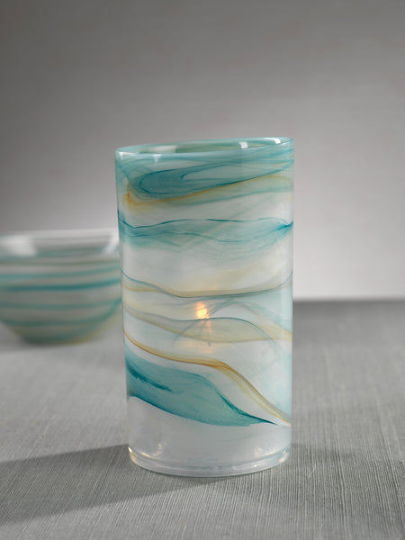 Mallorca Alabaster Glass Hurricane- Sand