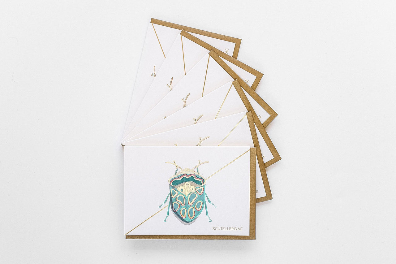 Teal Beetle Stationery S/6