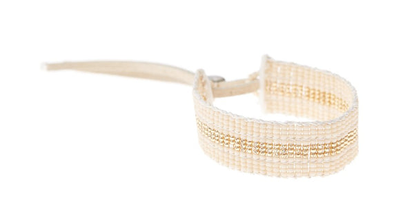 Narrow Stripe Warrior Bracelet - PINK/GOLD