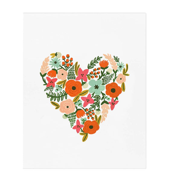 Framed Floral Heart Print (8x10)