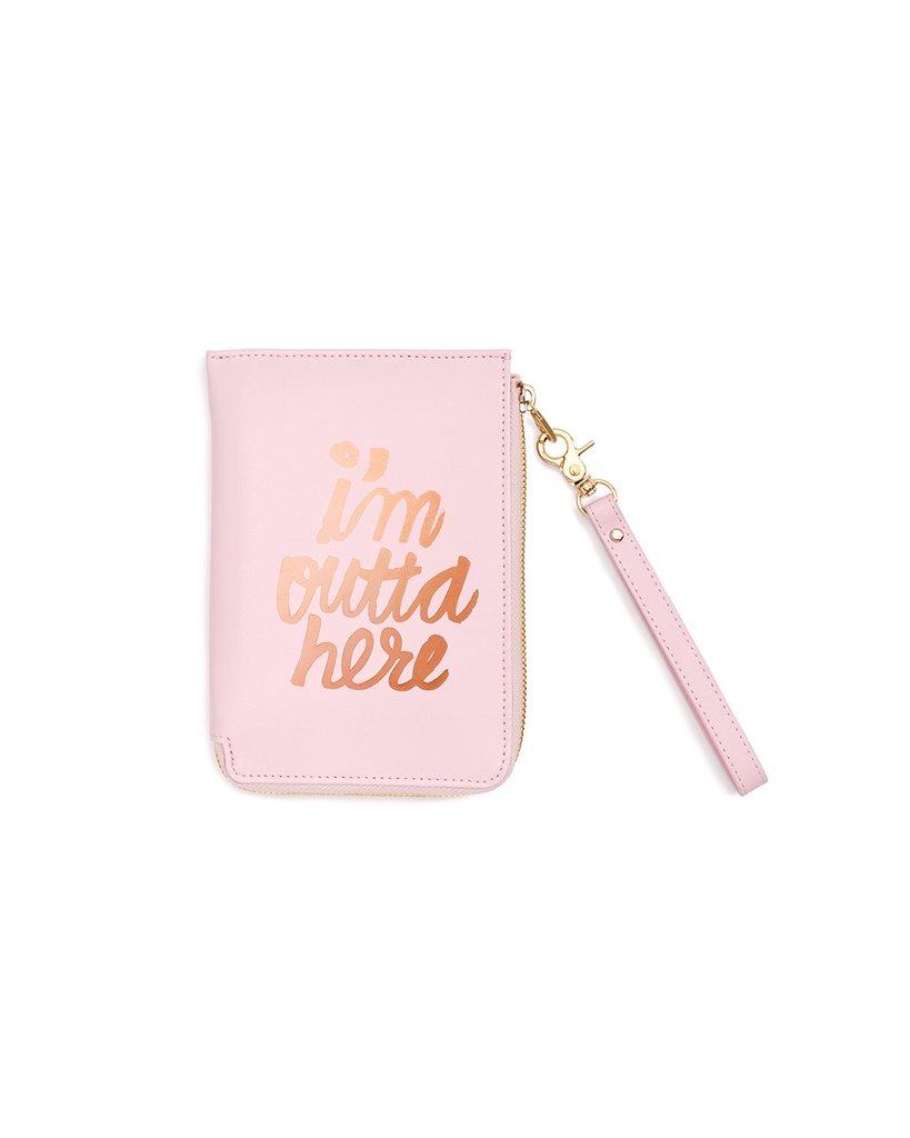 the getaway travel clutch, i'm outta here (pink)