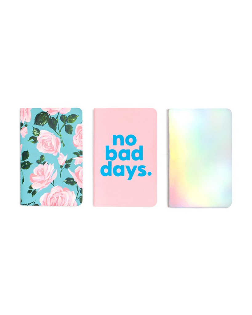 hold that thought notebook set, rose parade/holographic/no bad days