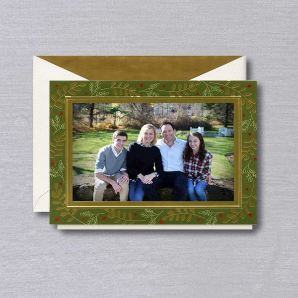 Bayberry Leaves Holiday Photo Mount Card S/10