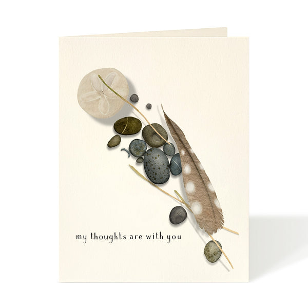 Feather and Stones - Sympathy Card