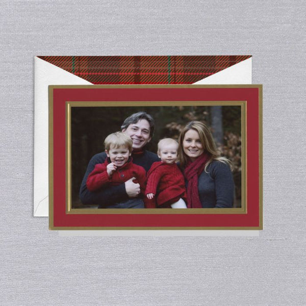 Crimson and Gold Holiday Photo Mount Cards S/10