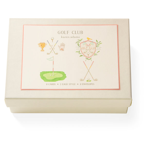 Golf Club Note Card Box S/8