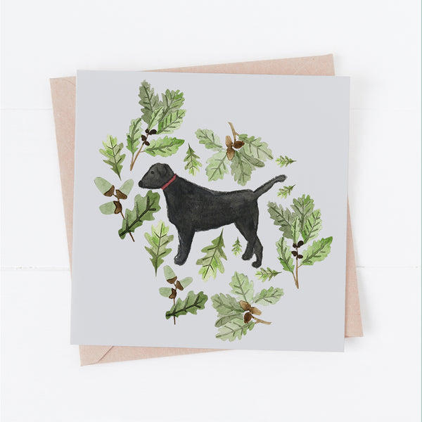 Black Labrador blank greeting card
