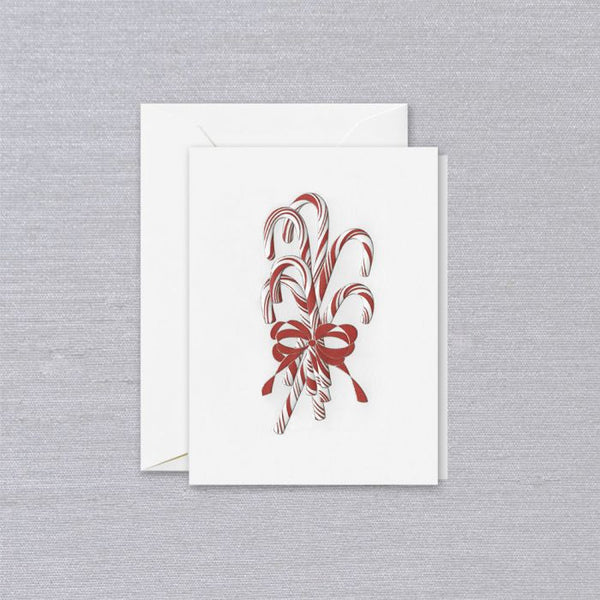 Engraved Candy Canes Gift Enclosure Card