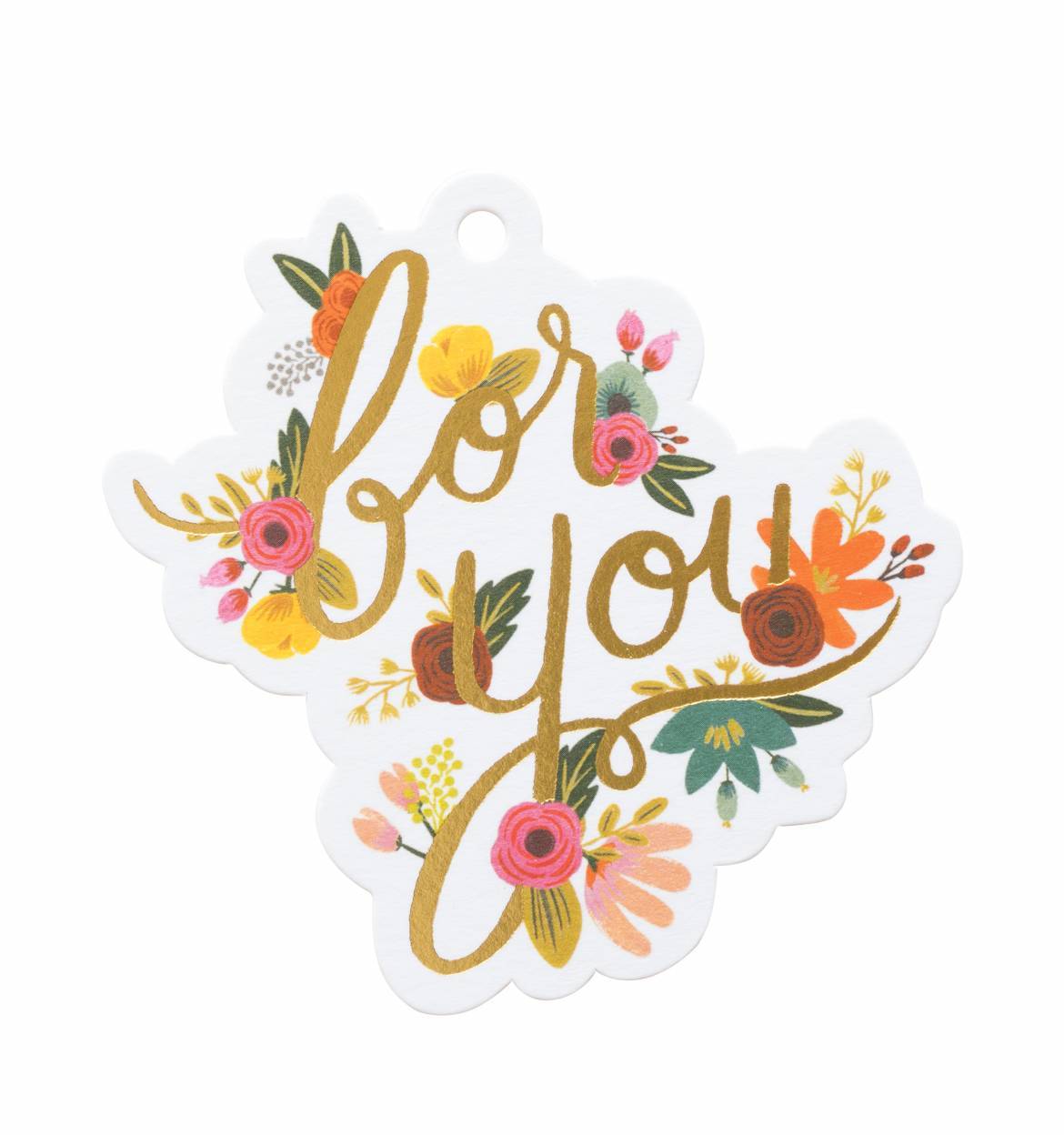 Individual Mint Floral 'For You' Die-Cut Gift Tags