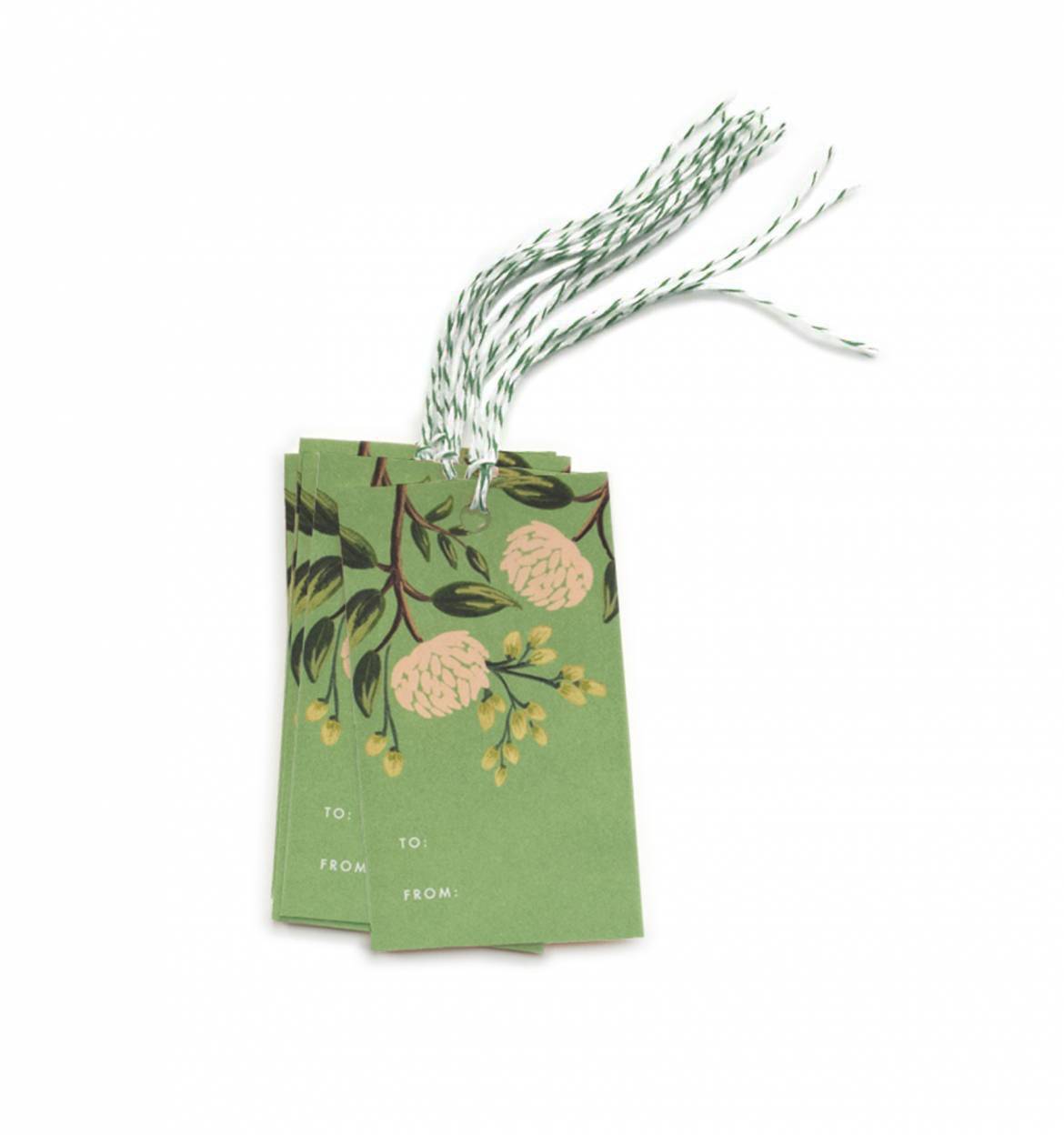 Emerald Peony Gift Tags S/10