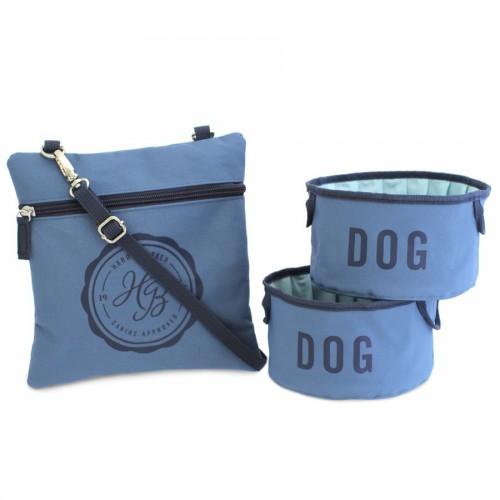 Travel Bowls with Pouch Large Blue
