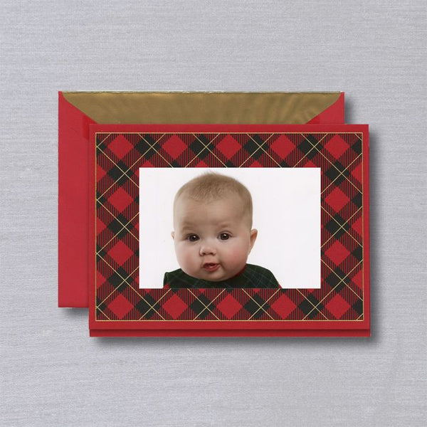 Holiday Plaid Photo Mount Card S/10