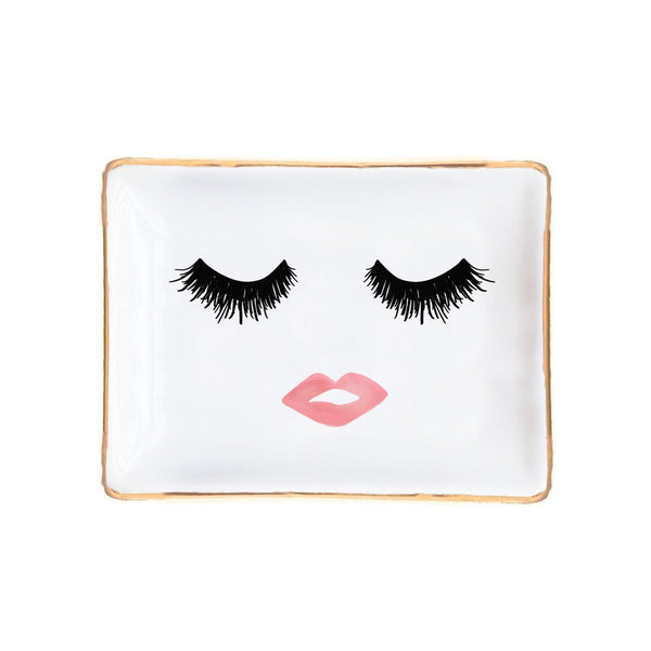 Lashes and Lips Jewelry Dish