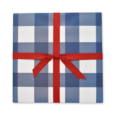 Navy Gingham Gift Wrap