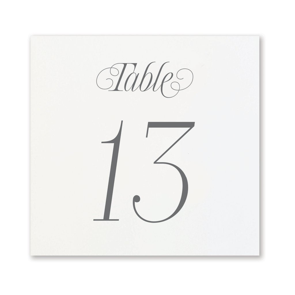 Grey Script Table Numbers 13-24